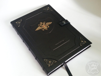 Ежедневник А4 из натуральной кожи с гербом