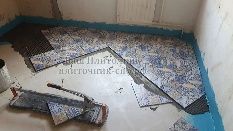 Укладка плитки пэчворк