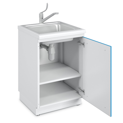 Тумба медицинская с полками под мойку на подиуме ТММ-1.0