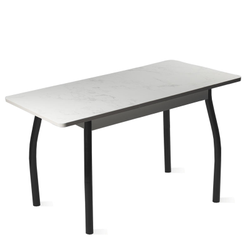 Орион 4 стол раздвижной 900/1250*600*750 мрамор белый/черный 1.1