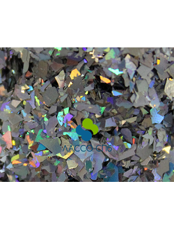 Глиттер блестки Серебро Голография Хлопья слюда "Битое стекло" 10 г