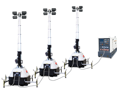 Мачта освещения TRIME X-MAST 4X320W LED 9M с питанием от генератора или сети 220 вольт