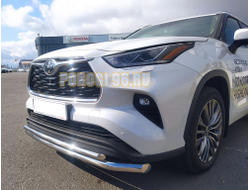 Защита переднего бампера двойная d60/42 для Toyota Highlander 2021-