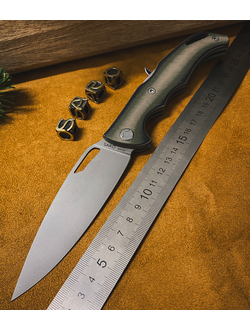 Складной нож Кайман EVO сталь AUS10,  рукоять G10, цвет тайга