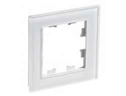 Рамка 1 пост стекло белый, серия AtlasDesign