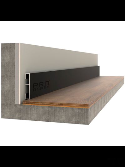 Алюминиевая вставка 1965 для плинтуса Pro Design 2,7 м.п. (12х70 мм) Черный муар