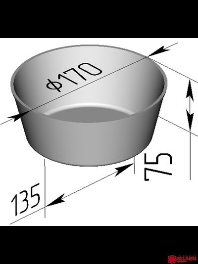 Форма хлебная круглая Л1 ДМз (170 х 135 х 75 мм)