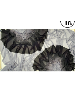 Шифон градиент, цв. Грифель + Черный (R=1м)