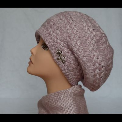 Берет и шарф из шерсти Vizio 5380 розовый