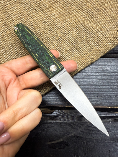 Фрикционный складной нож Скин-ду Малый сталь ELMAX, рукоять карбон