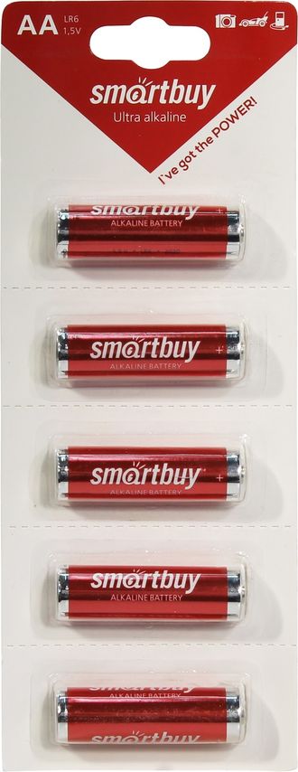 Батарейка AA щелочная Smartbuy SBBA-2A05B 1.5V 5 шт