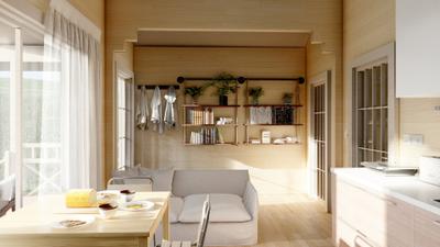 Гостевой домик 42 м2 из клееного бруса