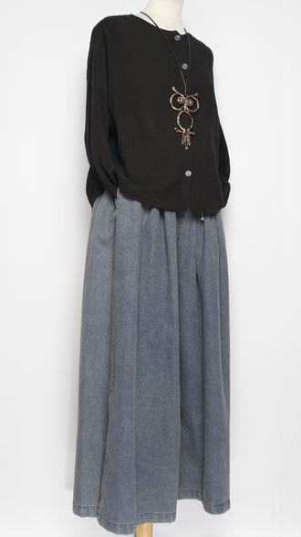 Рубашка Бохо "Муслин без ворота" чёрная р.50,52,54,56,58,60