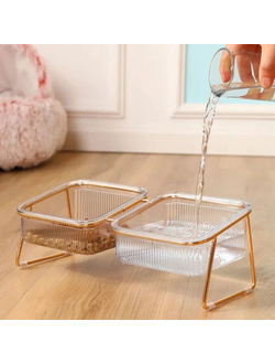 Миска рифленая Gold двойная