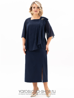 Модель: 4125.Нарядный женский костюм синего цвета