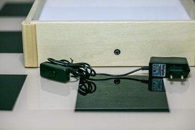 Стол для рисования песком 340х340мм (без отсека для песка, белая подсветка)