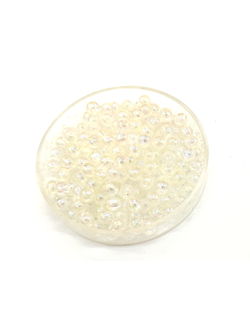 Бусины пластиковые фигурные, 4 мм белый бензин