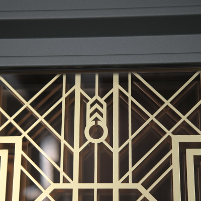 Стальная дверь   Изумруд с окном и лазерной резкой (терморазрыв 3к)