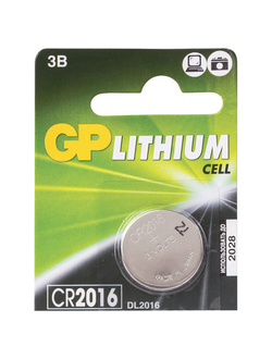 Батарейка GP Lithium, CR2016, литиевая, 1 шт., в блистере (отрывной блок), CR2016-7CR5