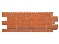 Фасадная панель "Состаренный кирпич", цвет коралловый, серия премиум | Grand Line