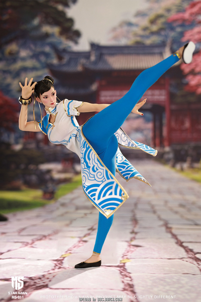 Чун Ли (серия Street Fighter) - Коллекционная ФИГУРКА 1/6 Female Fighter, Blue cloud patterned white cheongsam version (MS-011) - STAR MAN