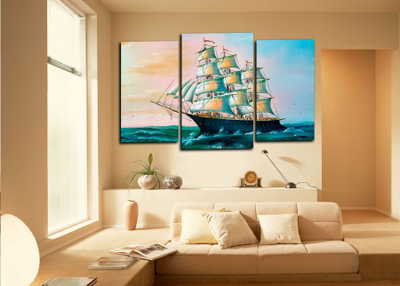 Модульная картина "Корабль в море"