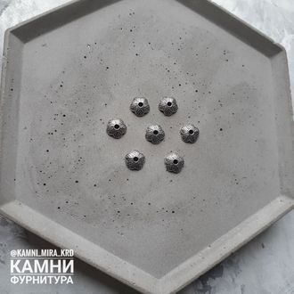 Шапочки "Ёлочка" 9 мм, цвет серебро, цена за набор около 2 грамм