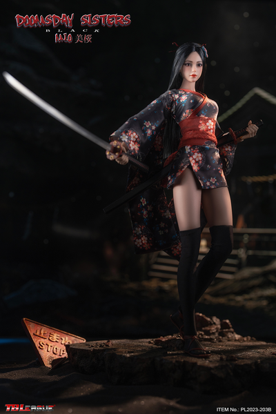 Пост-апок японка в черном - КОЛЛЕКЦИОННАЯ ФИГУРКА 1/6 Doomsday Sisters Mio Black (PL2023-203B) - TBLeague