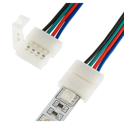 (КНСЛ0700) Коннектор (4-pin) двухсторонний с защелками для светодиодной ленты RGB, шириной 10 мм.