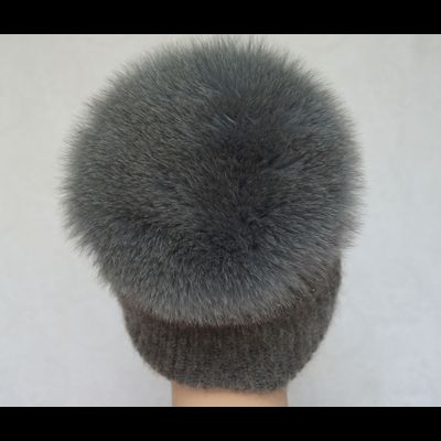 Женский головной убор с меховой опушкой Vizio Италия 6470 TP серый