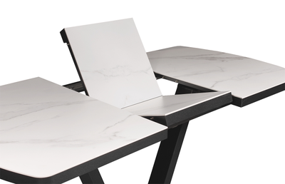 Ancel черный/керамика белый мрамор 120(+40)х80