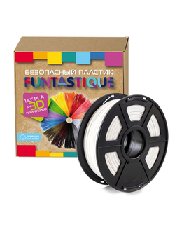 Катушка пластиковая Funtastique PLA-1KG-WT (PLA,1.75 мм,1 кг, белый)