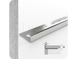 Профиль окантовочный для плитки Лука К 10НСБ(304).2700.001 Брашинг серебро