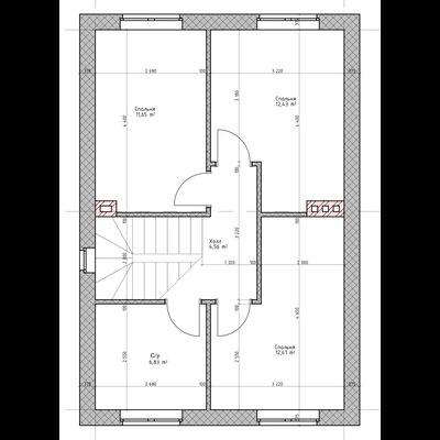 Двухэтажный дом с тремя спальнями и мансардой 99.86 м2 (S8)