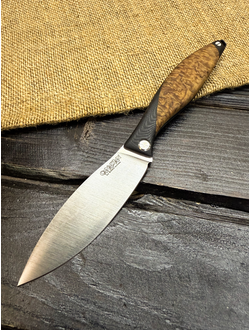 Фрикционный складной нож Канадец Большой сталь AUS10Co, рукоять G10/ стабилизированная карельская береза