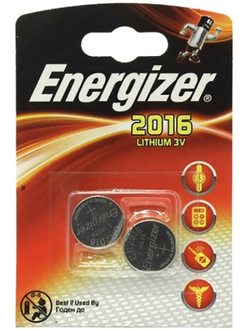 Батарейка CR2016 3B литиевая Energizer в бластере 2 шт.