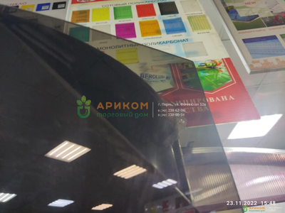 Монолитный поликарбонат, тёмная бронза, 3 мм - в наличии в Перми Ариком