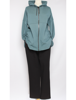 КОСТЮМ ЖАКЕТ НА МОЛНИИ И БРЮКИ "СПОРТ"  морская волна р.48,50