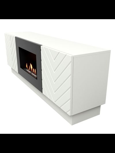 Тумба с биокамином Firelight BFP/P-1400V белая