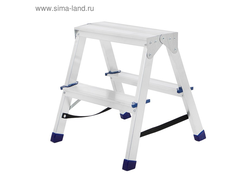Стремянка ТУНДРА, алюминиевая, двухсторонняя, 2 ступени, 430 мм