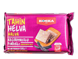 Koska Кунжутная халва с кэробом и фундуком, 200 гр