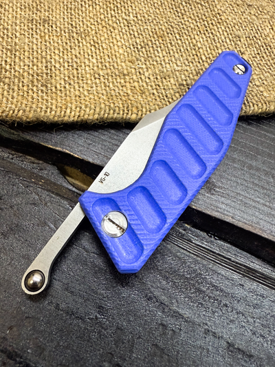 Фрикционный складной нож Риф сталь VG-10, рукоять G10 синий