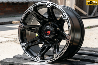 Комплект дисков R17 9,0J ET-40 5*150 TUFF A.T. T-01 Черный с полированным ободом (R606)