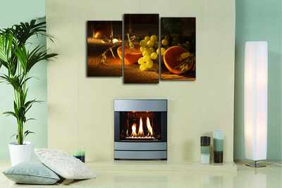 Модульная картина "Виноград с апельсином"