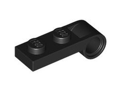 Plate, Modified 1 x 2 with Pin Hole on End, Black (3172 6506033)