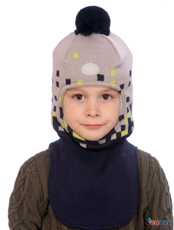 Шапка-шлем   21101-07, цвет темно-синий, серый р. 50-52