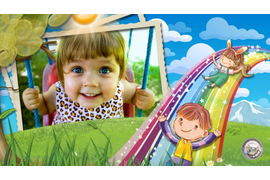 Детское слайд шоу &quot;По небу плывут облака&quot;