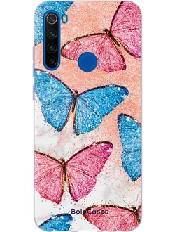 Чехол для телефона с дизайном волшебные бабочки и мрамор