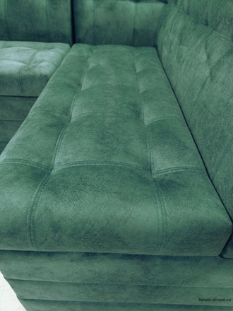 Кухонный Угловой диван "ФОРУМ-5МН" Стандартный велюр Зеленый, правый