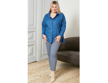 Укороченные женские брюки арт. 1242 (цвет синий) Размеры 54-70